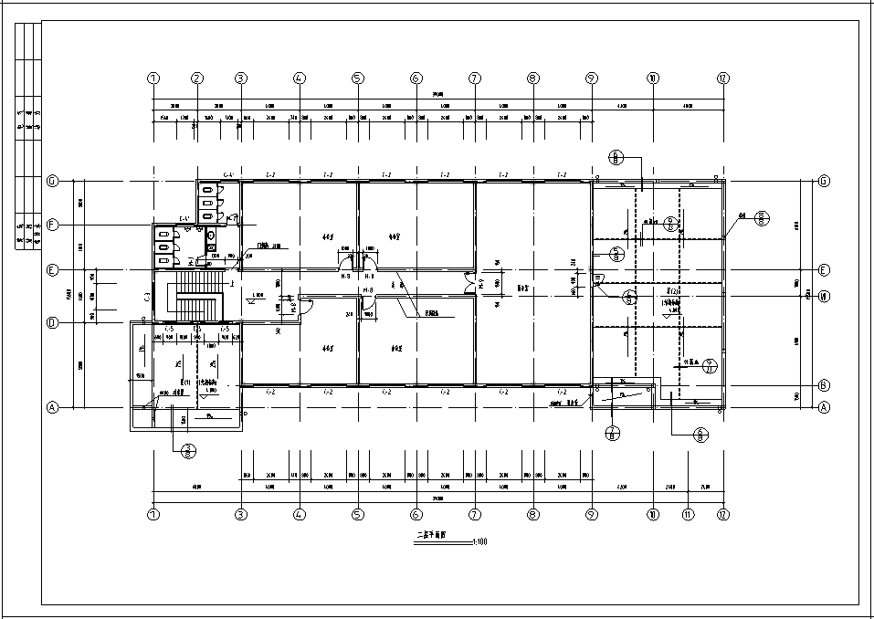 某公司食堂建筑CAD施工图（含大样详图）cad施工图下载【ID:151652178】