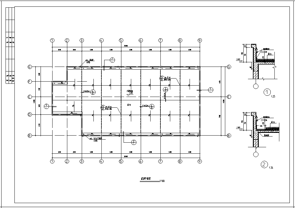 某公司食堂建筑CAD施工图（含大样详图）cad施工图下载【ID:151652178】