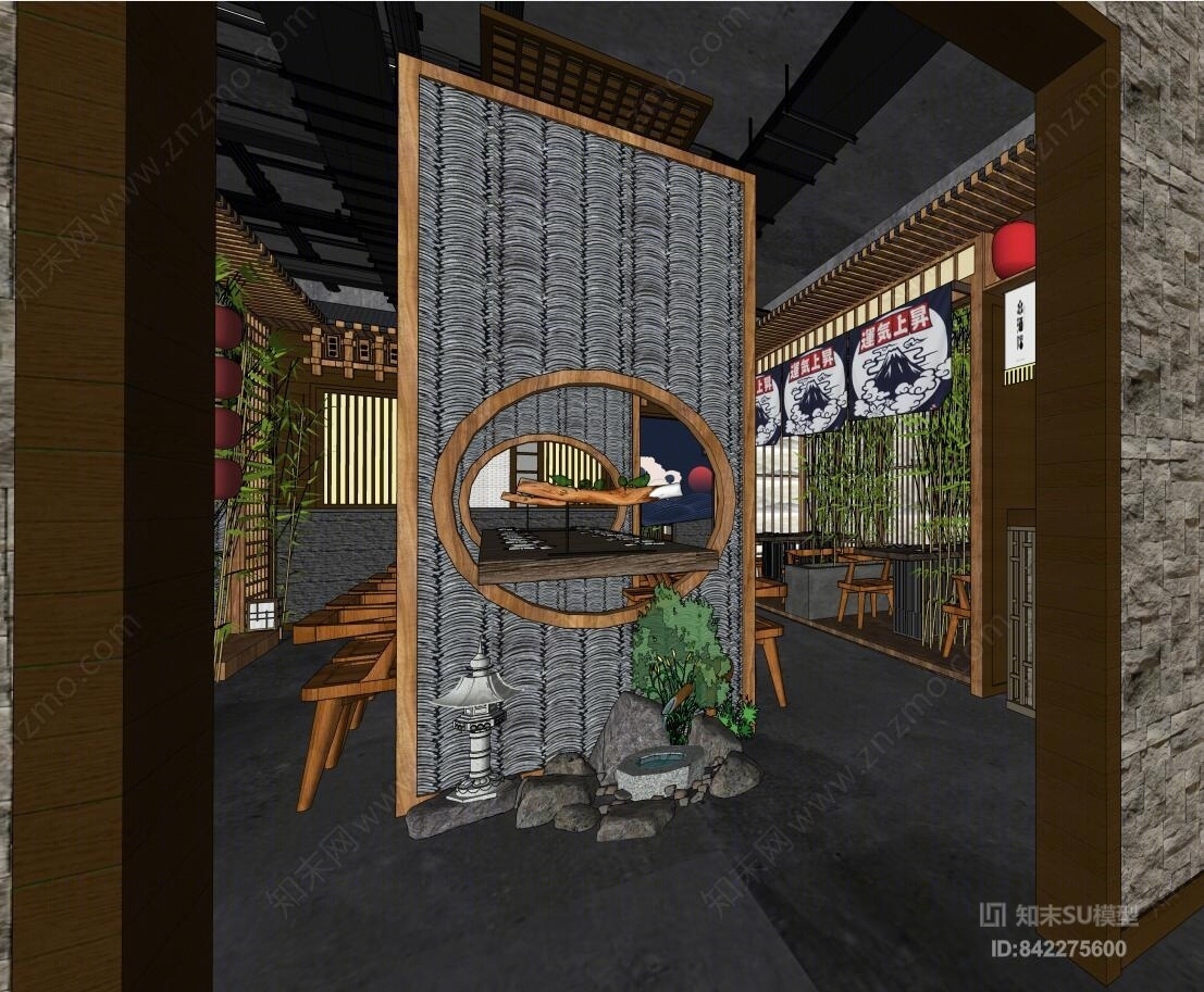 日式小酒馆SU模型下载【ID:842275600】