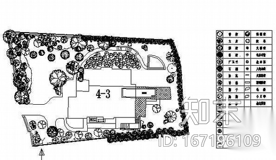 别墅花园绿化设计图施工图下载【ID:167196109】