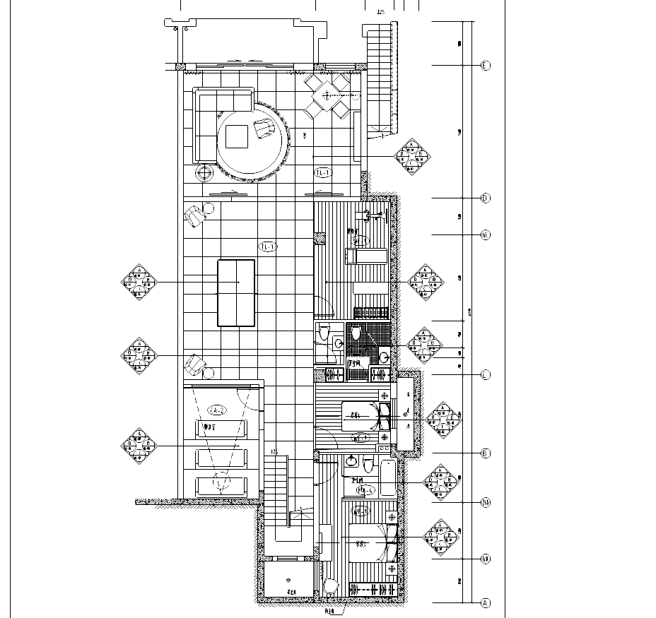 [广东]深圳北欧凤格观谰湖高尔夫联体别墅A型施工图cad施工图下载【ID:161772156】