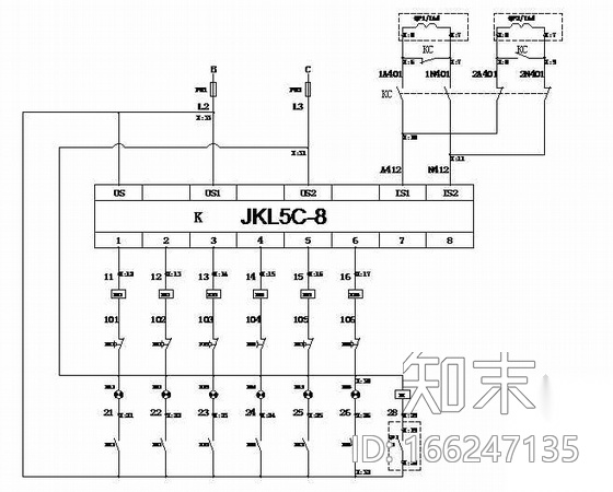 某工厂变配电室低压柜配电系统图cad施工图下载【ID:166247135】