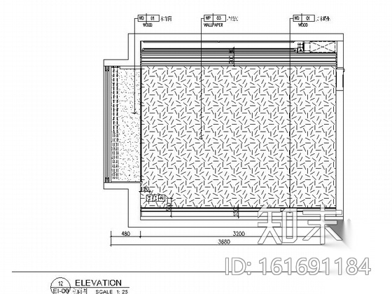 [天津]田园风格三居室样板间装修图（含实景）cad施工图下载【ID:161691184】