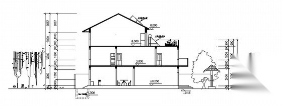 某三层独院式农村住宅建筑方案cad施工图下载【ID:166437104】