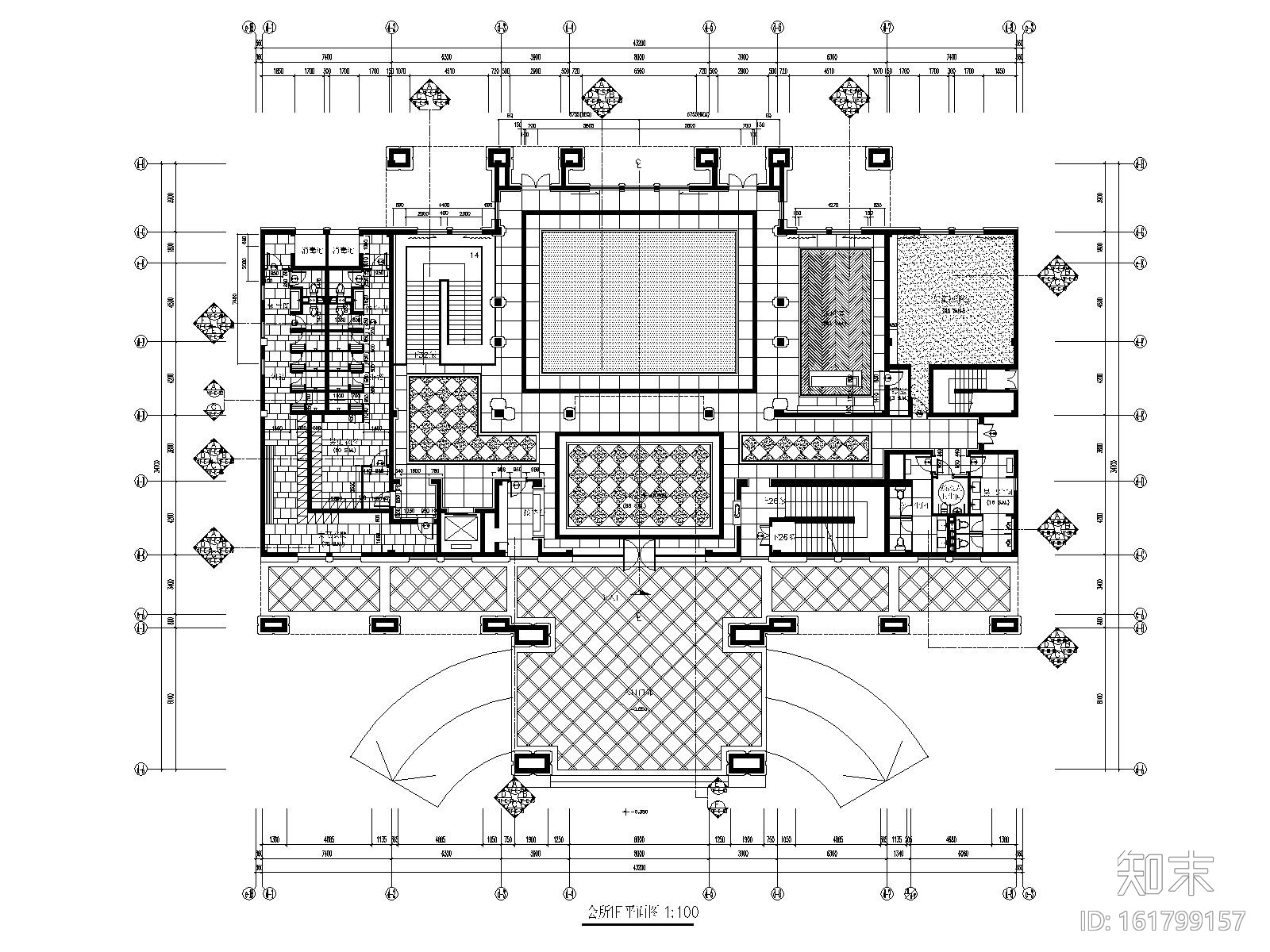 杭州休博园商务休闲会所设计施工图cad施工图下载【ID:161799157】