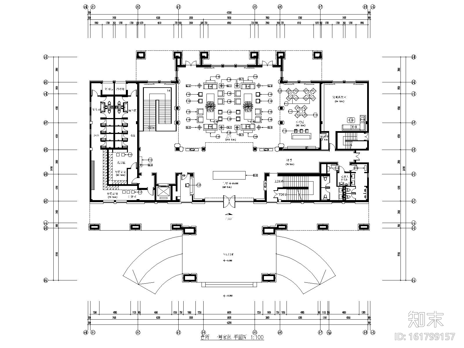 杭州休博园商务休闲会所设计施工图cad施工图下载【ID:161799157】