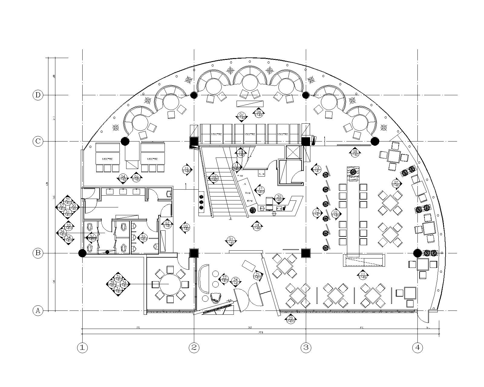 [江苏]新中式--无锡宴遇乡水瑶餐厅施工图（附效果图）施工图下载【ID:160707173】