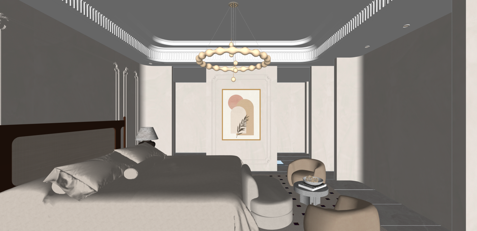 法式家居卧室SU模型下载【ID:1216055703】