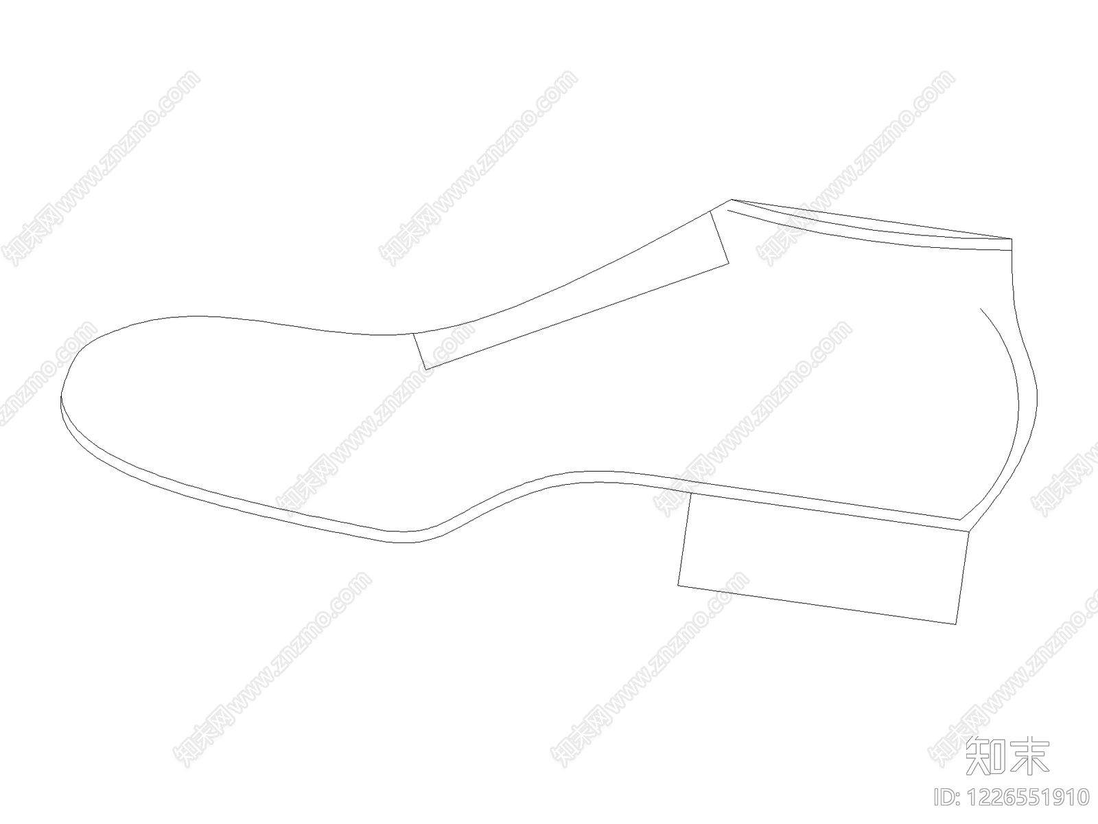 鞋子cad施工图下载【ID:1226551910】
