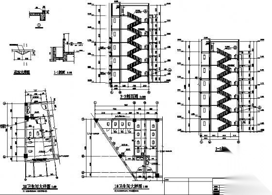 桃溪中学某六层综合楼建筑施工图cad施工图下载【ID:151574168】