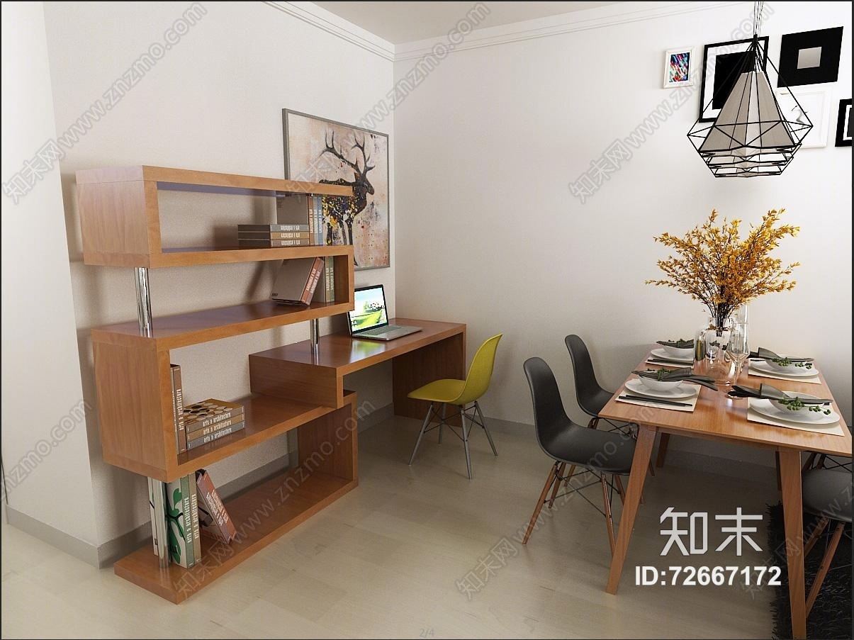 日式家居客厅3D模型下载【ID:72667172】