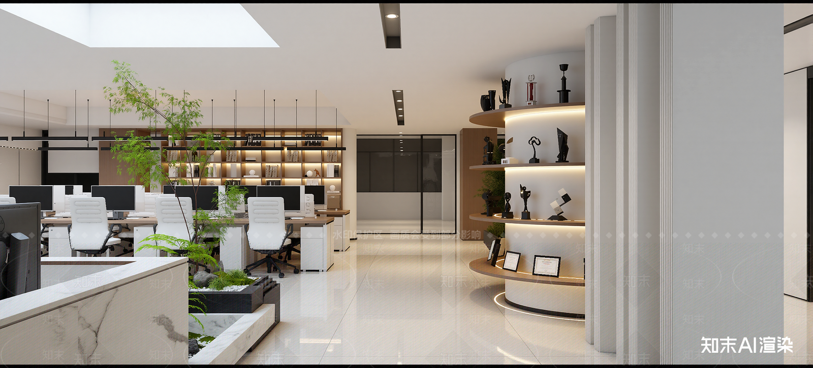办公大厅3D模型下载【ID:1213957999】