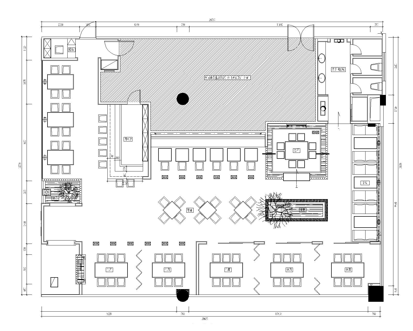 现代简约风格日式料理餐厅装修施工图（附实景图）施工图下载【ID:160428125】