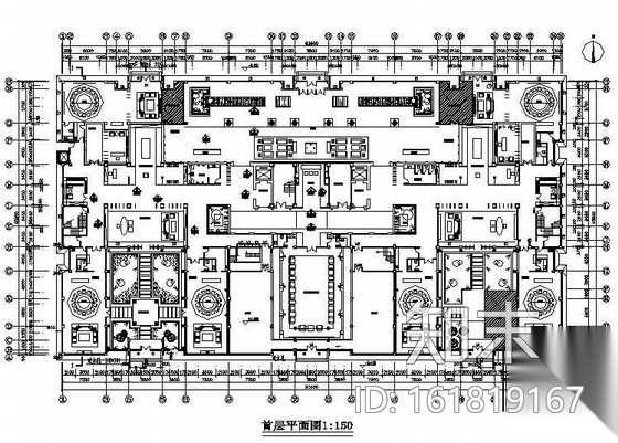 [北京]某闽商中式风会所室内装修图（含效果）施工图下载【ID:161819167】