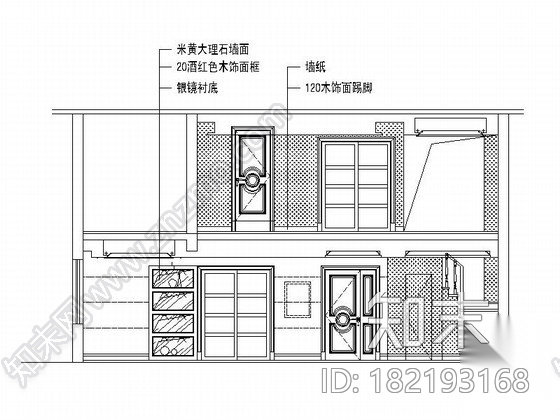 经典优雅两层别墅欧式风格室内装修图（含效果图）cad施工图下载【ID:182193168】