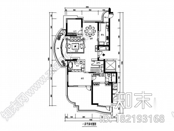 经典优雅两层别墅欧式风格室内装修图（含效果图）cad施工图下载【ID:182193168】