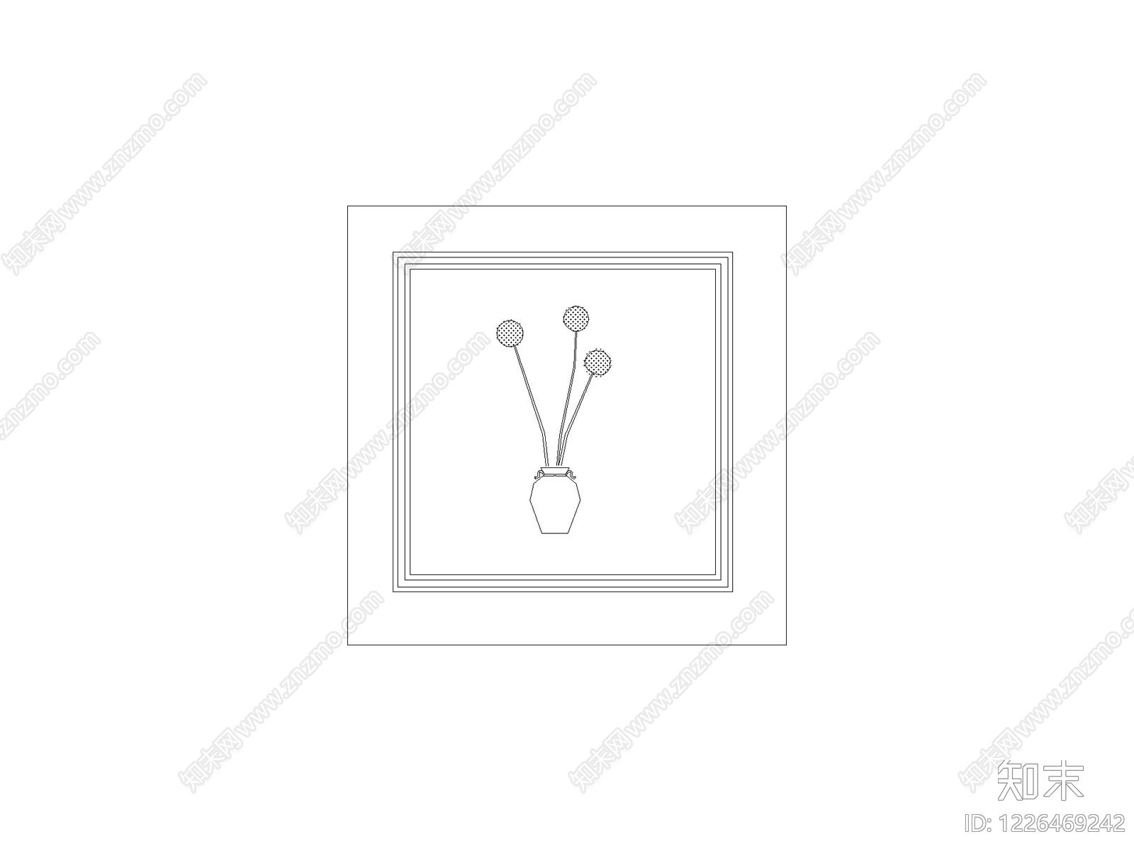 摆件cad施工图下载【ID:1226469242】