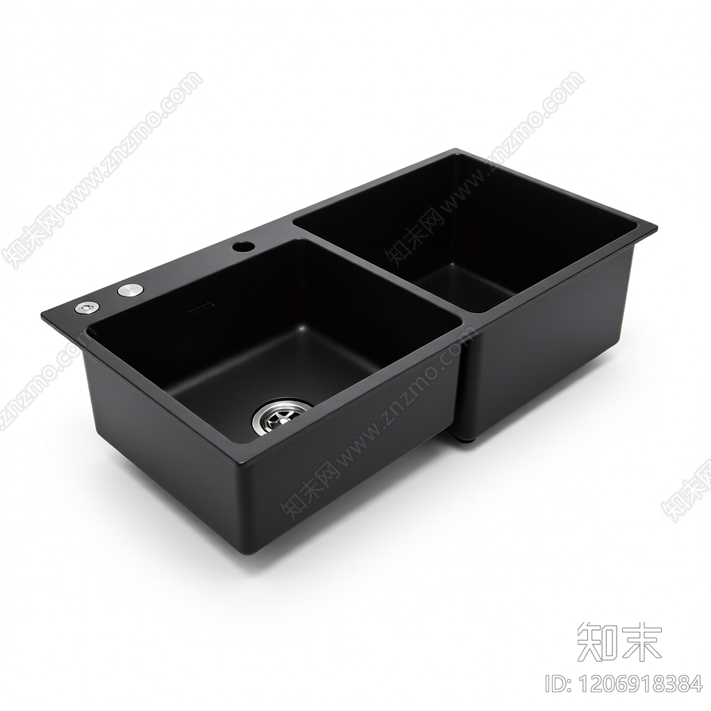 黑色双槽水槽3D模型下载【ID:1206918384】