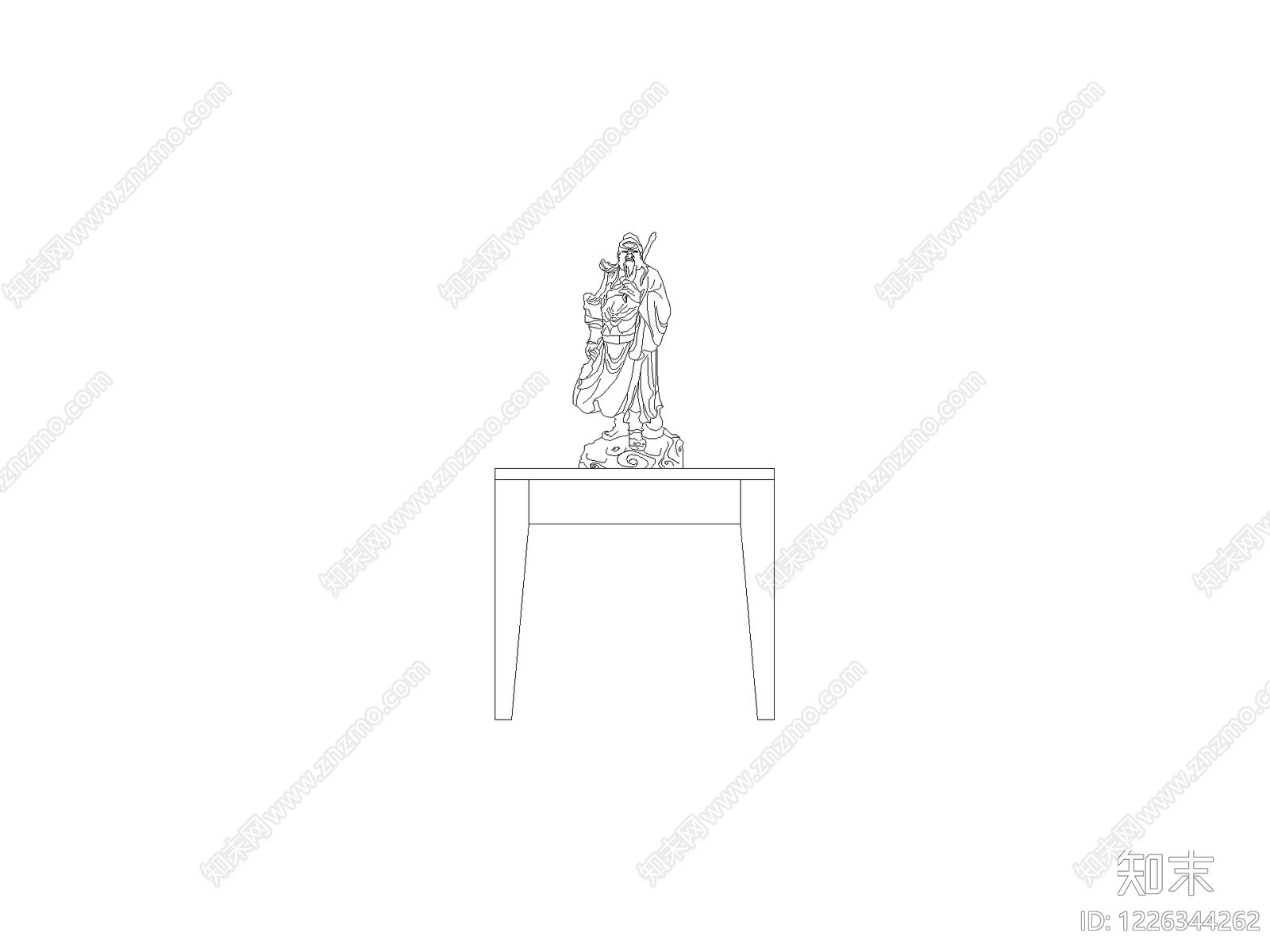 现代佛龛佛像CAD图纸