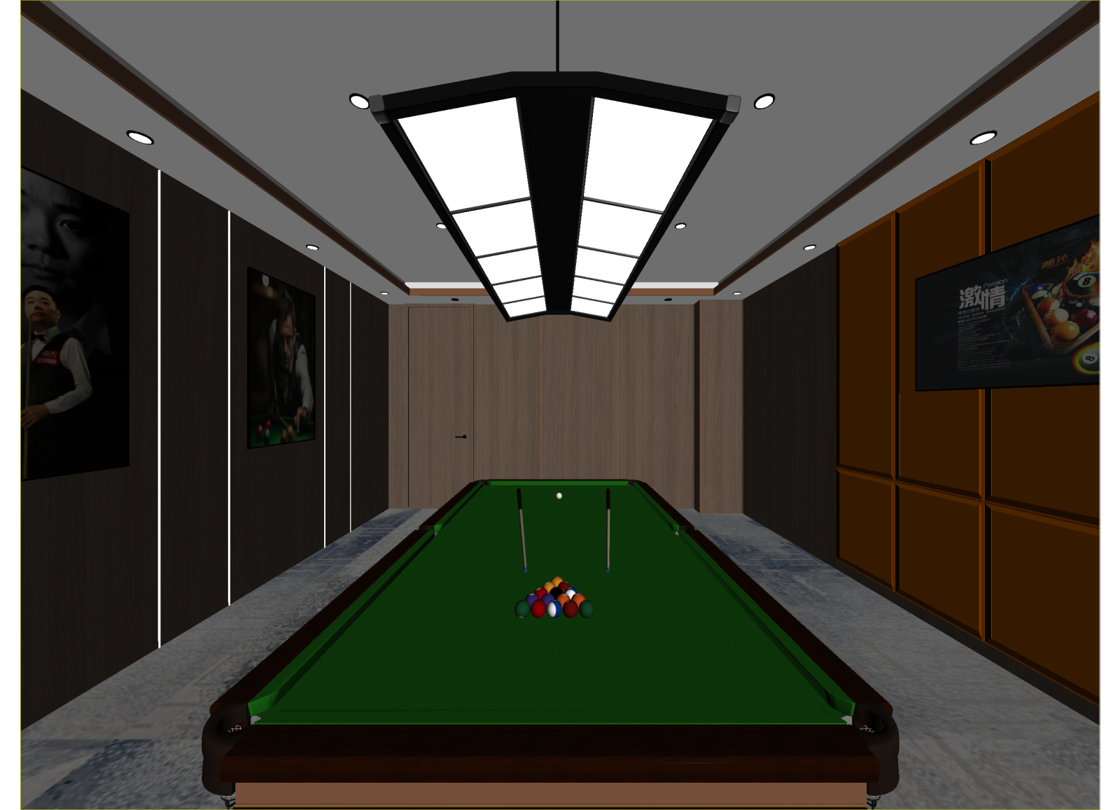 现代台球室3D模型下载【ID:1214722862】