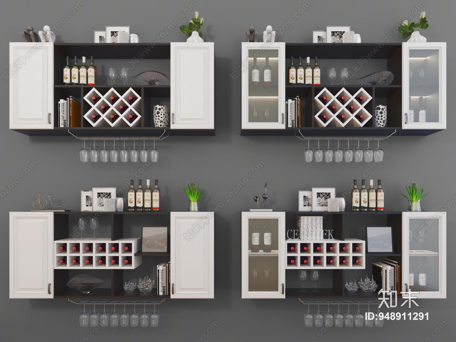 现代吊柜3D模型下载【ID:948911291】