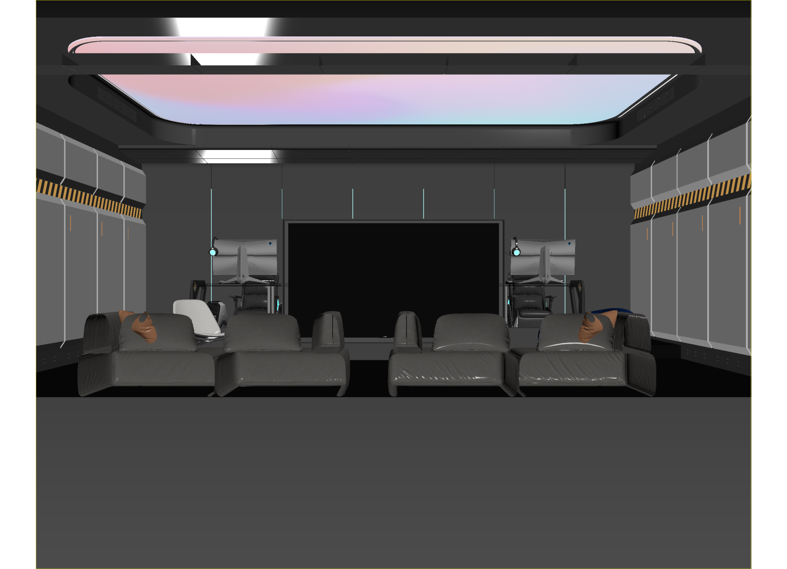 现代影音室3D模型下载【ID:1214616052】