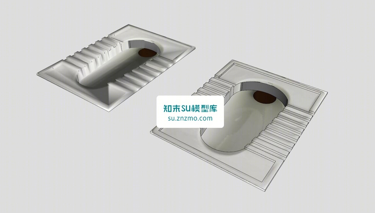 双蹲便器SU模型下载【ID:148477157】