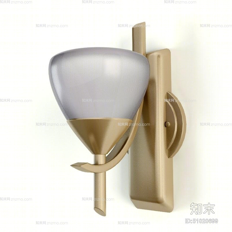 现代金色金属壁灯3D模型下载【ID:51020699】