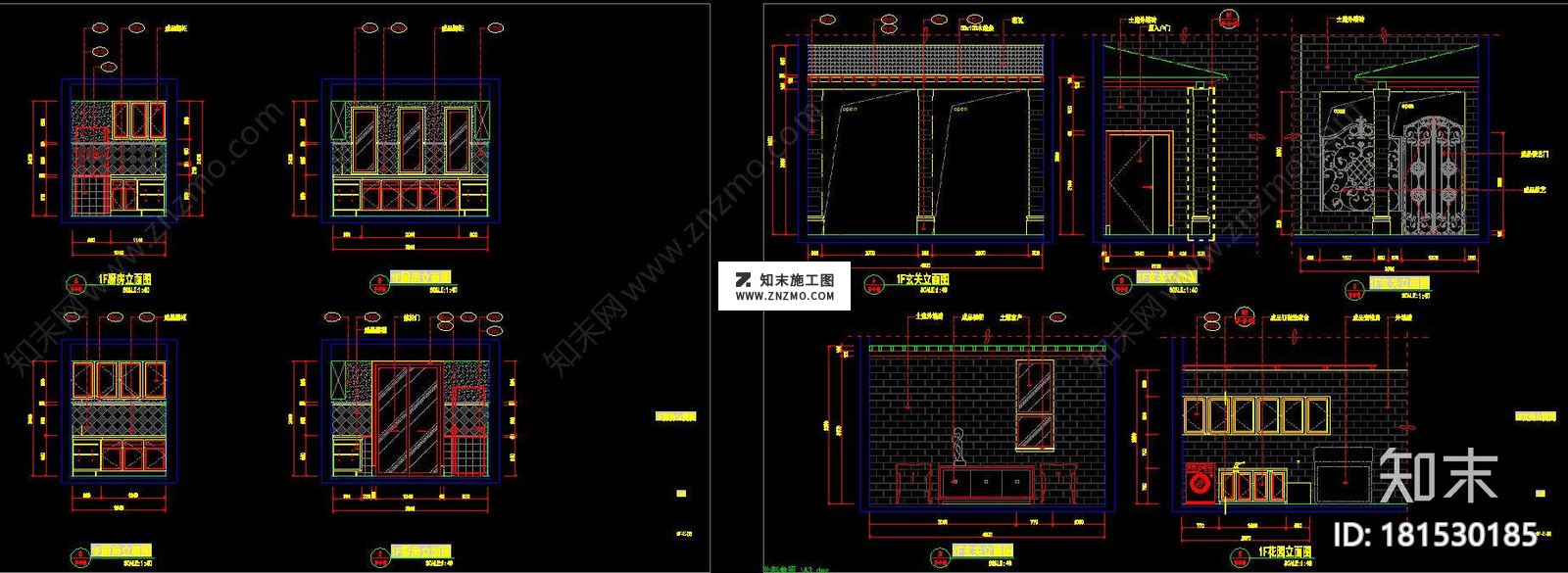 东南亚风格棠湖柏林城别墅全套施工图施工图下载【ID:181530185】