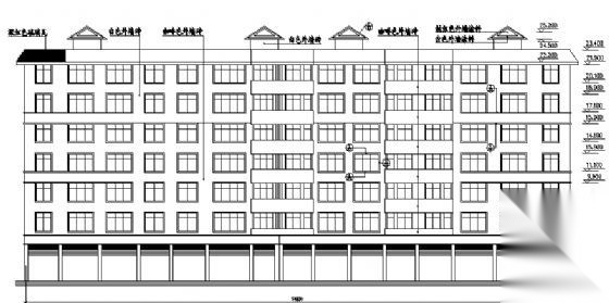 某七层住宅楼建筑方案图cad施工图下载【ID:149850196】