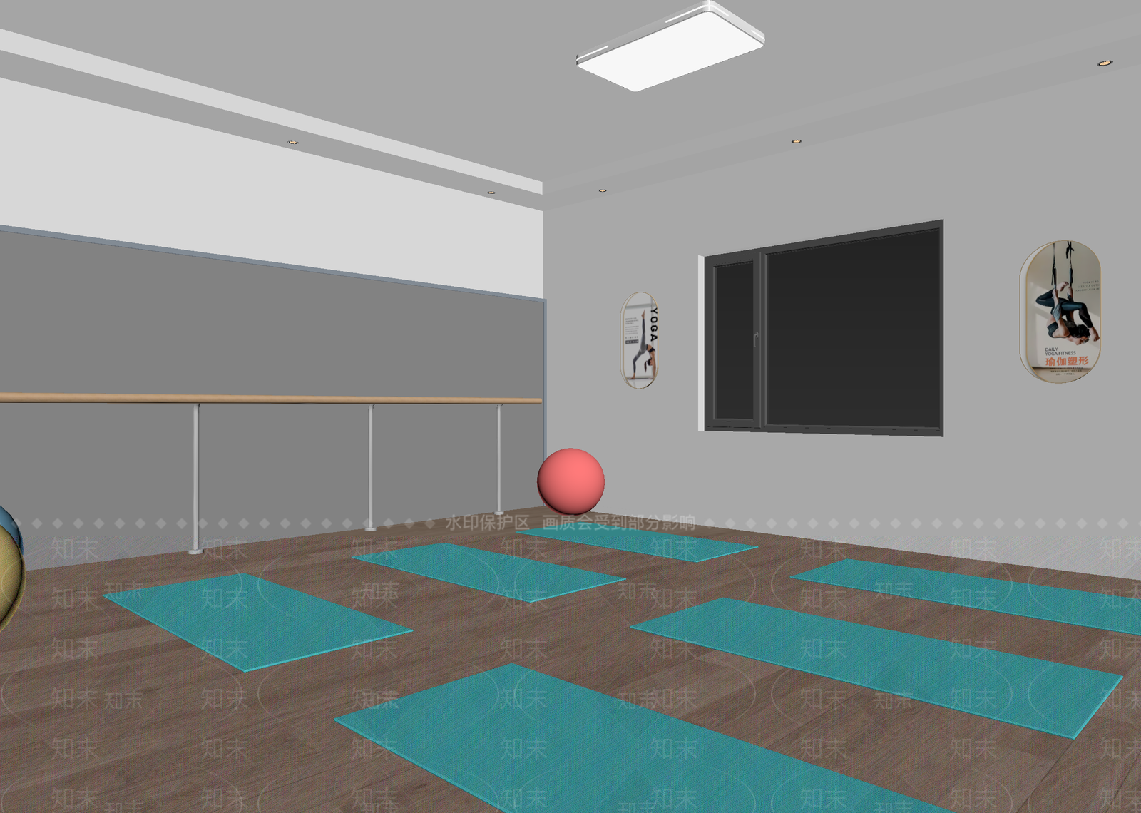 现代瑜伽室3D模型下载【ID:1215027963】
