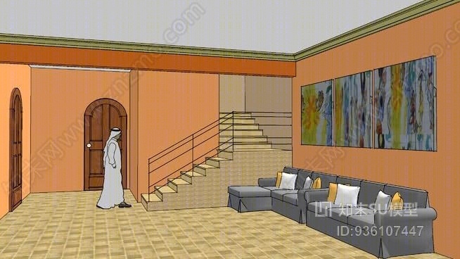 室内装修SU模型下载【ID:936107447】