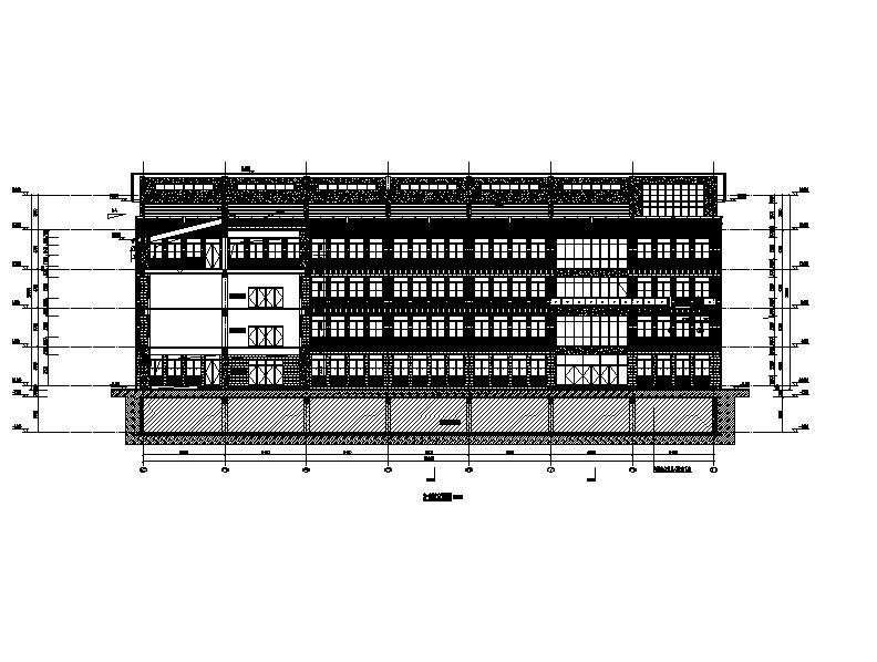 [江苏]五层玻璃幕墙高校行政办公楼建筑施工图cad施工图下载【ID:149958133】