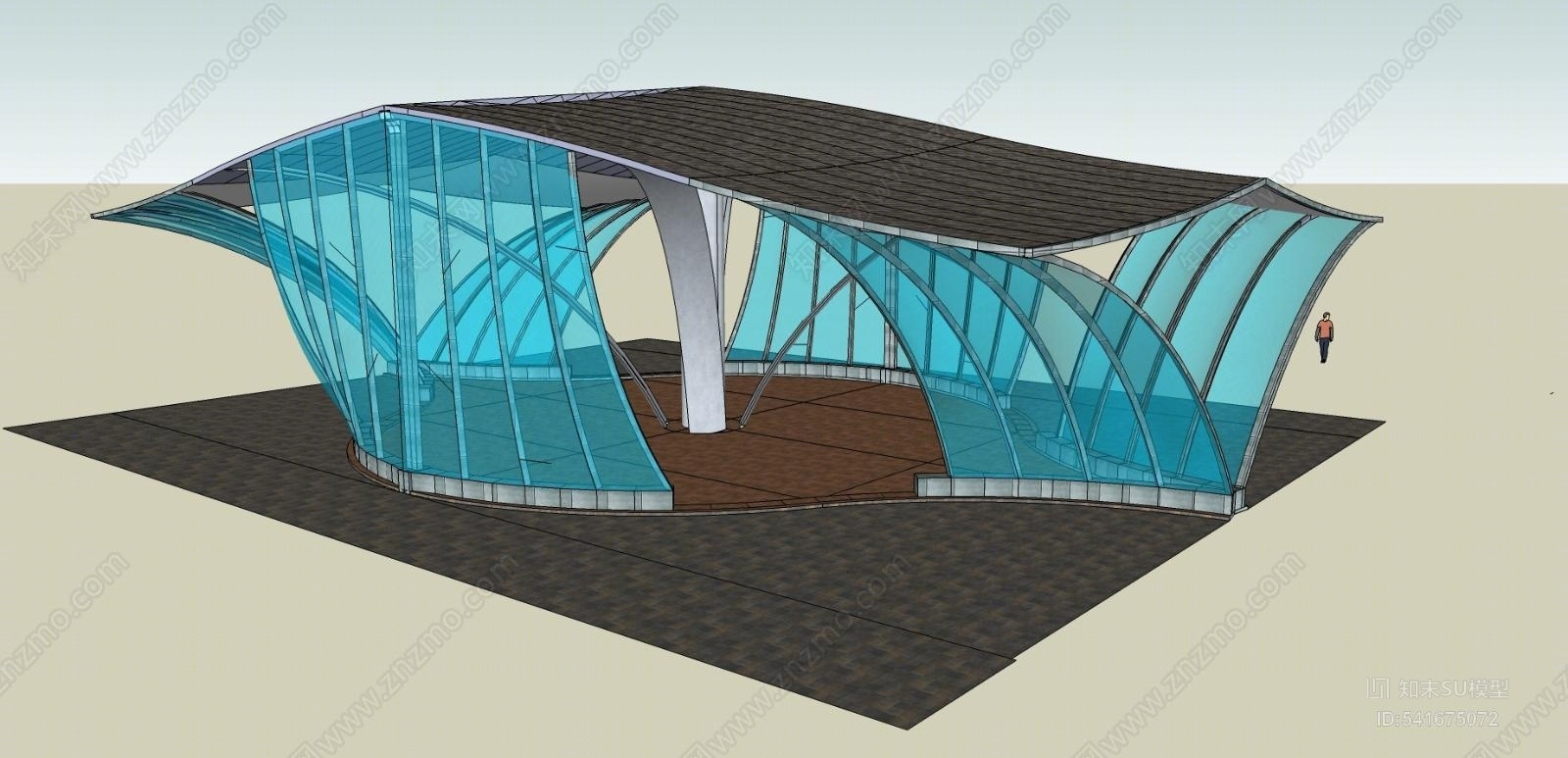 曲面建筑SU模型下载【ID:541675072】