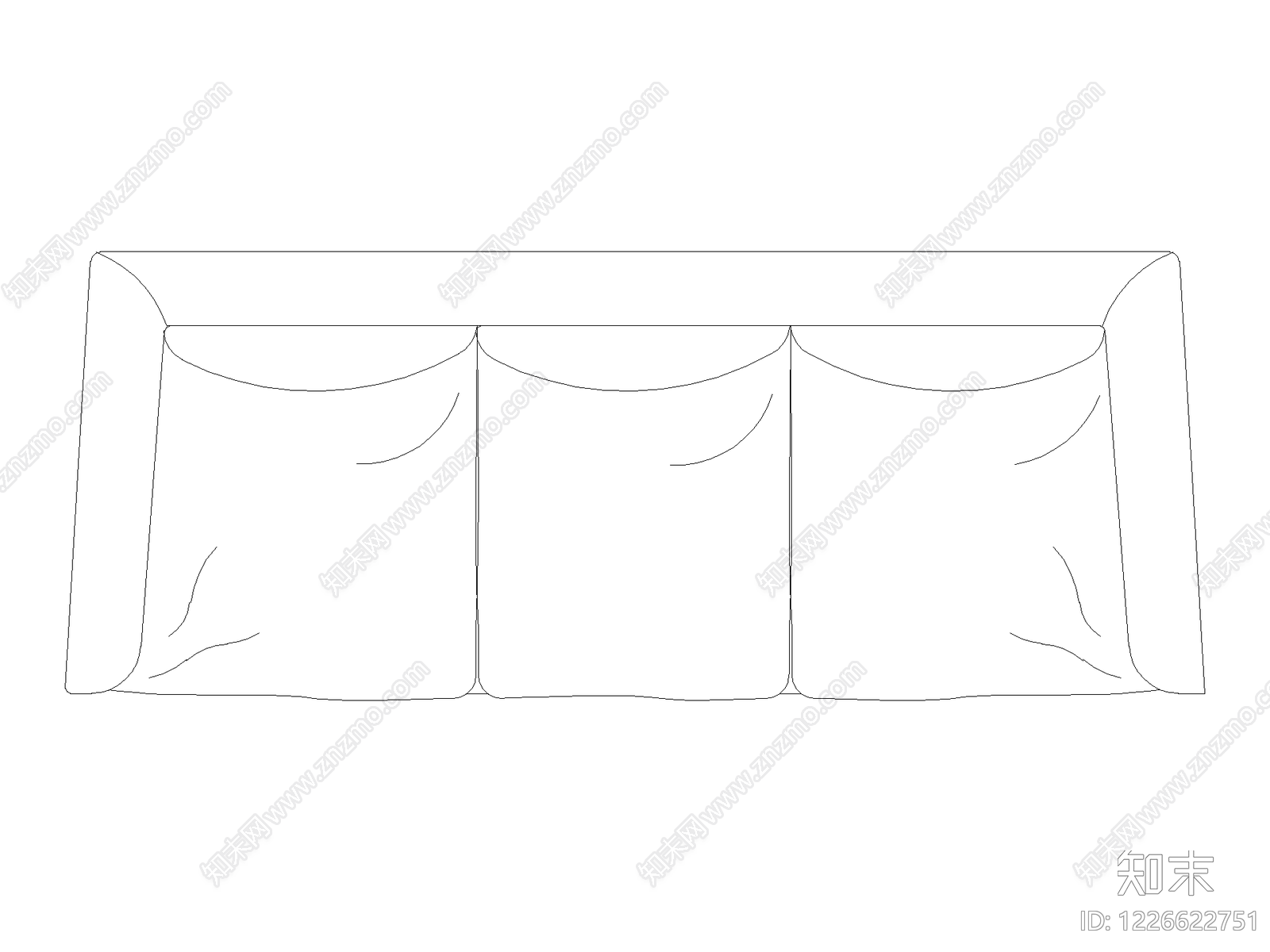 沙发cad施工图下载【ID:1226622751】