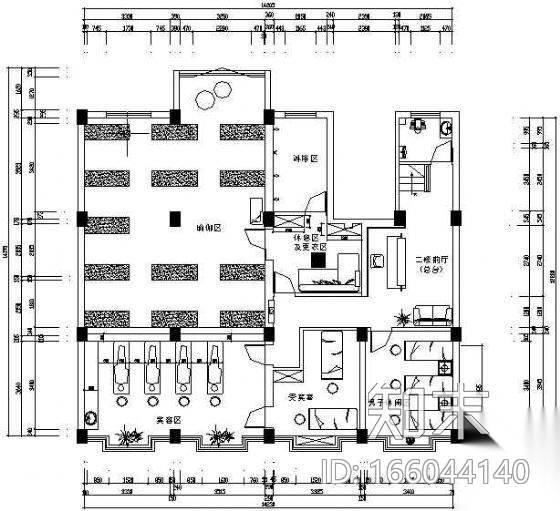 一套美容院施工图施工图下载【ID:166044140】