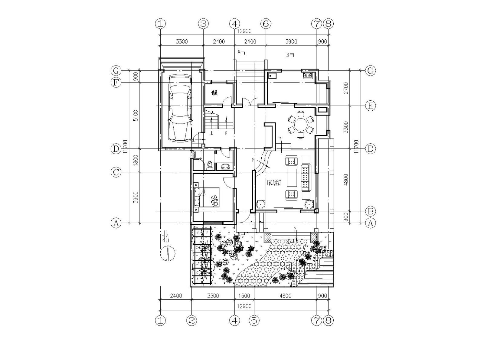 [江苏]连云港村镇月湾别墅建筑方案图cad施工图下载【ID:151389111】