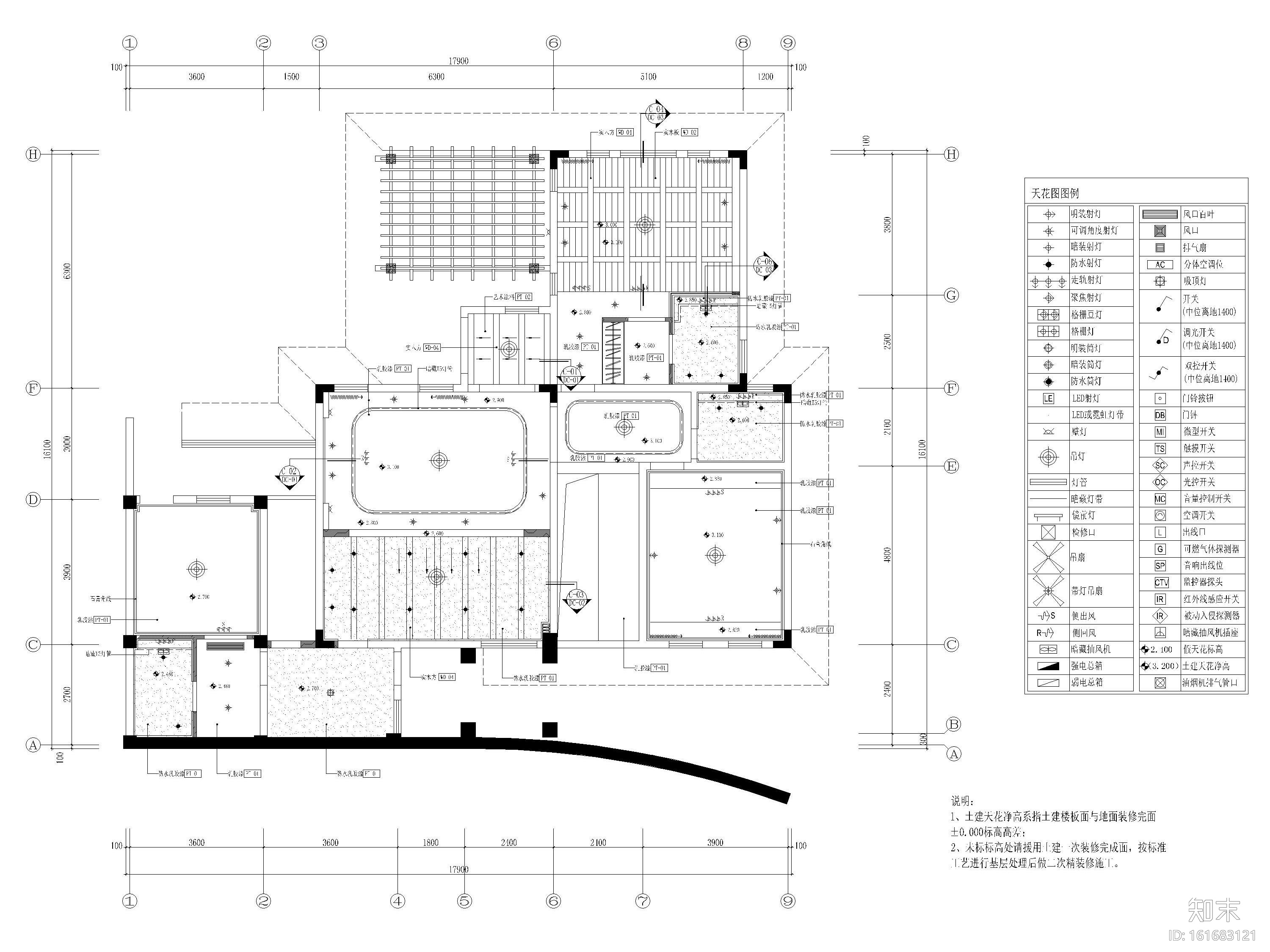 [郑州]五云山托斯卡纳风二层别墅样板房图纸cad施工图下载【ID:161683121】