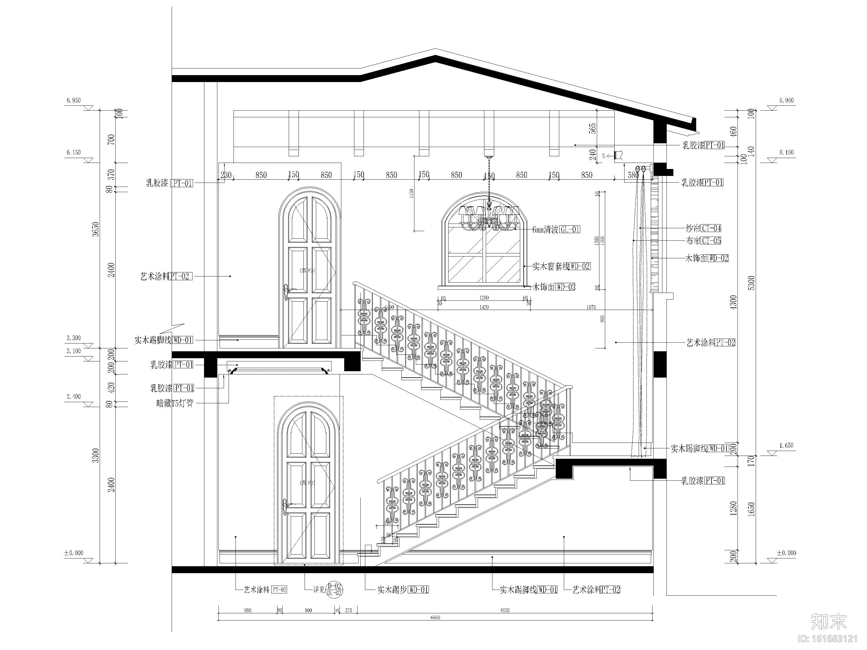 [郑州]五云山托斯卡纳风二层别墅样板房图纸cad施工图下载【ID:161683121】