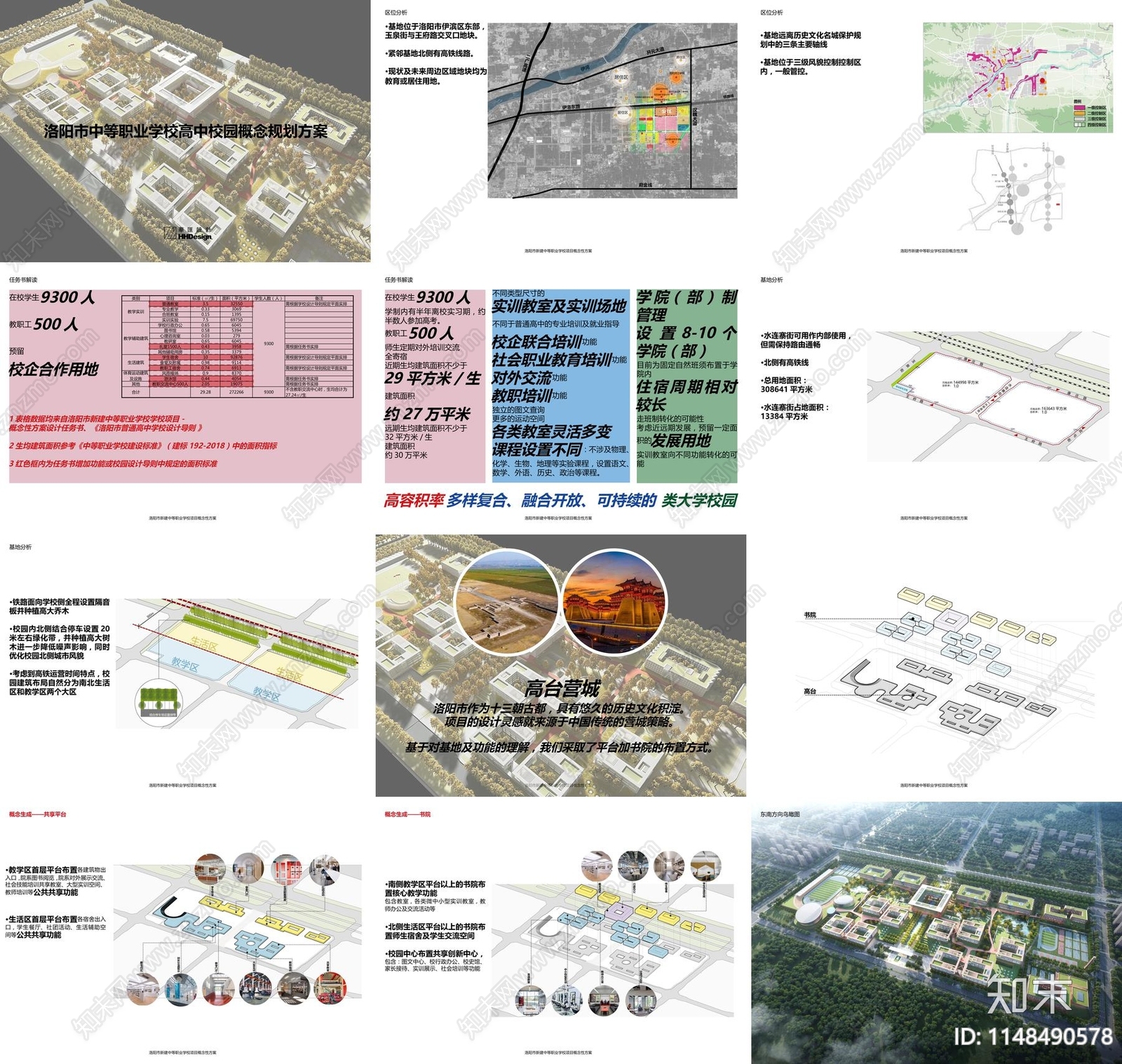 洛阳中等职业学校高中规划校园建筑方案文本下载【ID:1148490578】_【知末方案文本库】