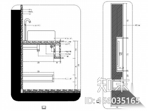 [福建]小户型一室一厅简约风格室内装修施工图（含效果）施工图下载【ID:166035165】