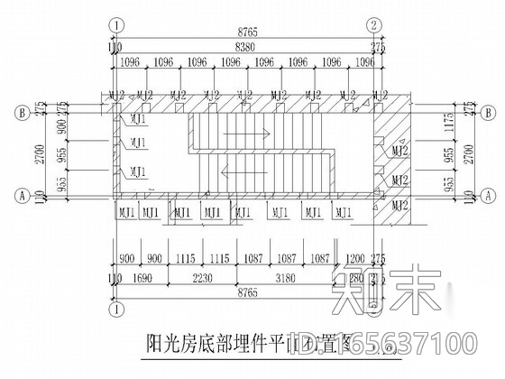 住宅楼顶层阳光房施工图施工图下载【ID:165637100】