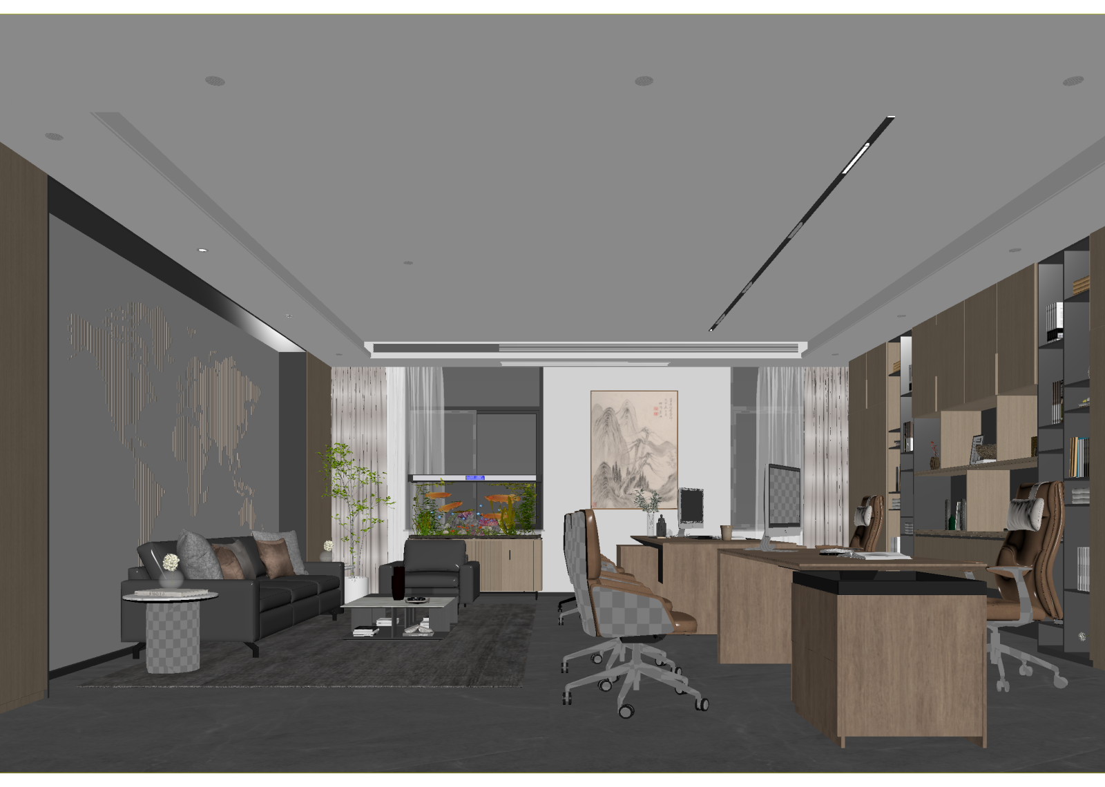 现代办公室3D模型下载【ID:1214560272】