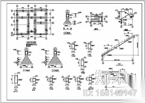 某两层砖混别墅结构设计图施工图下载【ID:168143147】