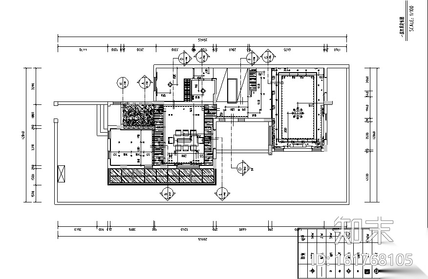 曦城现代风格别墅样板间设计施工图（附效果图）cad施工图下载【ID:161768105】