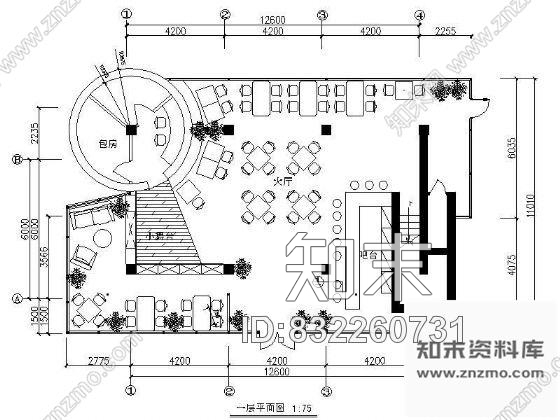 图块/节点办公空间平面图cad施工图下载【ID:832260731】