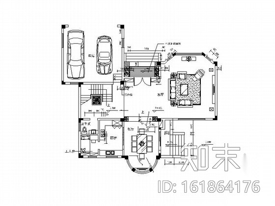 [广州]大气豪情豪宅区高档现代三层别墅装修施工图cad施工图下载【ID:161864176】