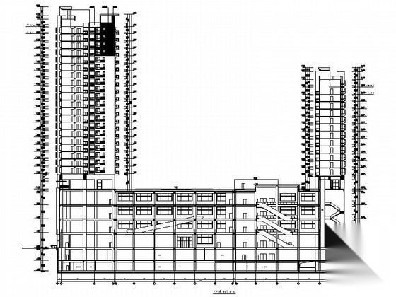 [广东]某二十四层商住楼建筑施工图（含效果图）cad施工图下载【ID:165924133】