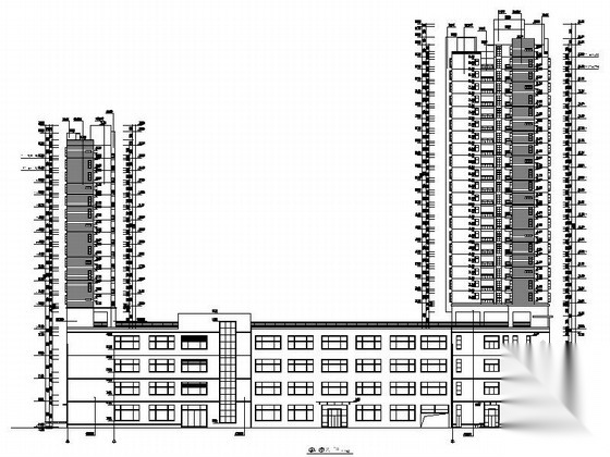 [广东]某二十四层商住楼建筑施工图（含效果图）cad施工图下载【ID:165924133】