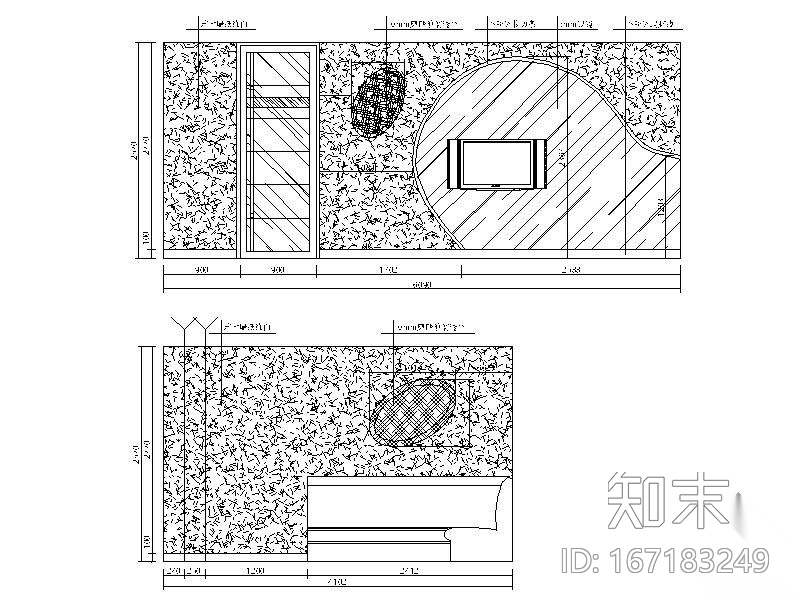 某歌城KTV装修图（含效果）cad施工图下载【ID:167183249】